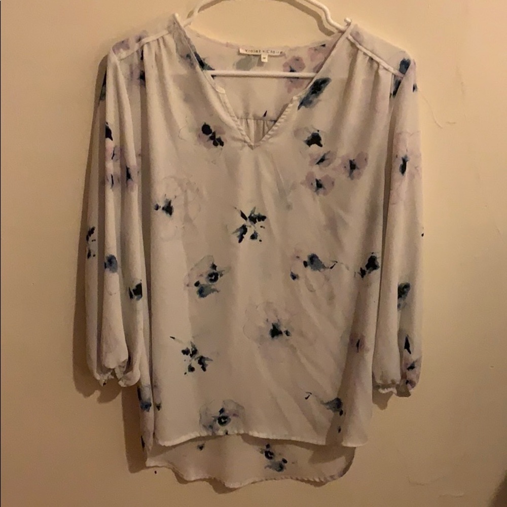 White floral blouse